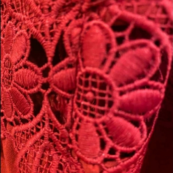 Nicholas Lace-Trim Crepe Short-Sleeve Dress - Picture 11 of 14